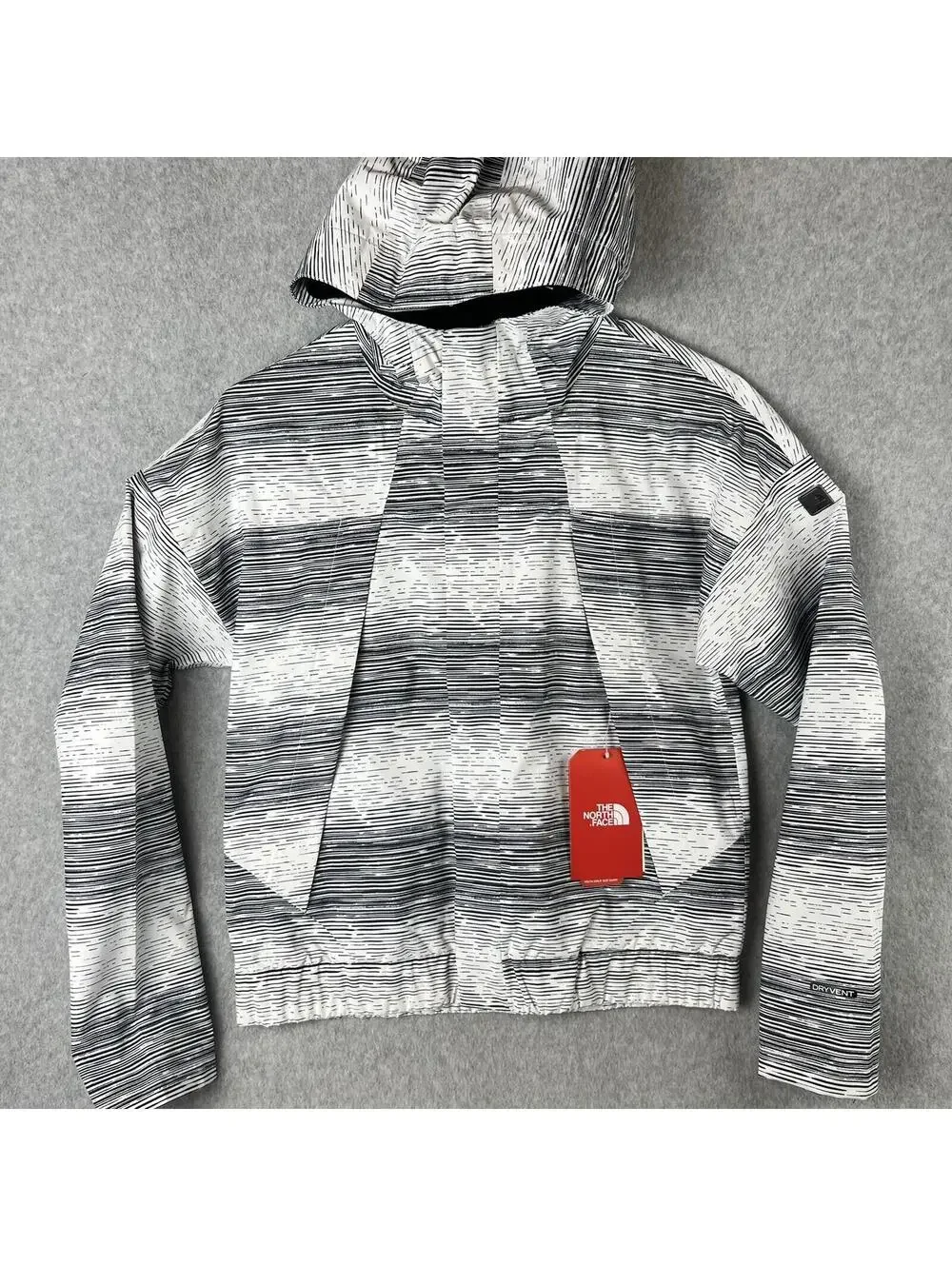 The North Face DryVent Rain Jacket Youth L Striped Hooded Gorpcore NWT **